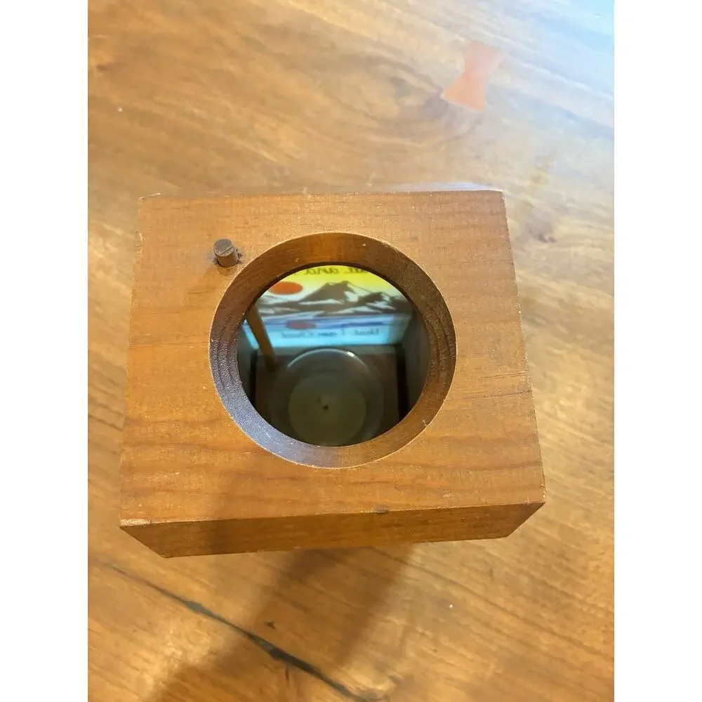 WOODEN LANTERN CANDLE HOLDER Luminary Christian Glass MCM Vintage